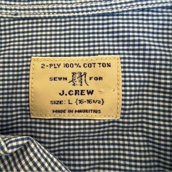 J. Crew 2-ply 100% cotton blue/white button down men’s casual shirt size L - Picture 6 of 6